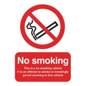 SAFETY SIGN THIS IS A NO SMOKING VEHICLE 100X75MM SELF-ADHESIVE PH05104S (PACK OF 1)