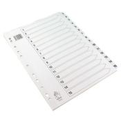A4 WHITE 1-15 MYLAR INDEX (MYLAR REINFORCED TABS AND HOLES FOR DURABILITY) WX01530