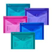 SNOPAKE POLYFILE A5 ELECTRA ASSORTED (PACK OF 5 WALLETS) 11355
