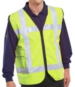 LIGHT VEST SAFETY BASIC FRONT LIGHT C / W POCKETS SATURN YELLOW L / XL (PACK OF 1)