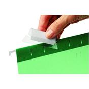 REXEL 50MM SUSPENSION FILE TABS WITH LABELS CLEAR (PACK OF 25 TABS &amp; INSERTS) 2115596