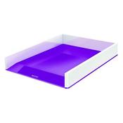 LEITZ WOW LETTER TRAY DUAL COLOUR WHITE/PURPLE 53611062  (PACK OF 1)