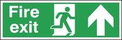 SAFETY SIGN FIRE EXIT RUNNING MAN ARROW UP 150X450MM PVC FX04711R  (PACK OF 1) image