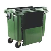 WHEELIE BIN WITH DROP DOWN FRONT 1100 LITRE GREEN 377975