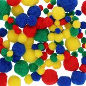 CRAFT POM POMS ASSORTED SIZES image