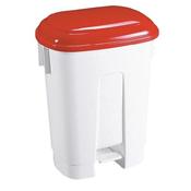 DERBY PLASTIC PEDAL BIN 30 LITRE WHITE/RED (DIMENSIONS: W470 X D360 X H510MM) 348021 image