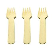 DISPOSABLE WOODEN FORKS (PACK OF 100 FORKS).