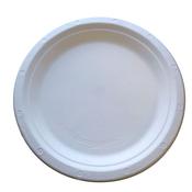 9" BAGASSE ROUND RIGID COMPOSTABLE AND BIODEGRADABLE PLATES. (PACK OF 50 PLATES) image