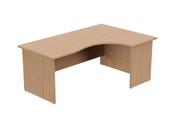 ASHFORD PANEL LEG 1800/800 X 1200/600MM RIGHT HANDCRESCENT DESK- BEECH image