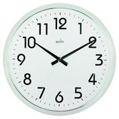 ACCTIM ORION SILENT SWEEP WALL CLOCK 320MM CHROME/WHITE 21287 image