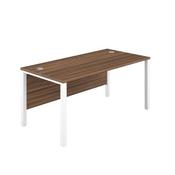 1400X800 GOAL POST RECTANGULAR DESK DARK WALNUT-WHITE image