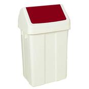 PLASTIC SWING TOP BIN 50 LITRE WHITE WITH RED LID 330352 image