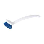 LONG HANDLE WASHING UP BRUSH WHITE/BLUE - (WASHABLE WITH COMFORTABLE CURVED HANDLE GRIP) WWWSBU24L (PACK OF 1) image