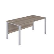 1400X800 GOAL POST RECTANGULAR DESK GREY OAK-SILVER image