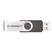Q-CONNECT SILVER/BLACK USB 2.0 SWIVEL 16GB FLASH DRIVE KF41513 image
