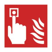 SAFETY SIGN FIRE ALARM 100X100MM SELF-ADHESIVE (PACK OF 5) KF68B/S image