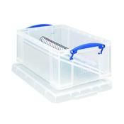 REALLY USEFUL 9L BOX WITH LID AND CARRY HANDLES CLEAR (DIMENSIONS 395X255X155MM) image