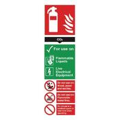 SAFETY SIGN CARBON DIOXIDE FIRE EXTINGUISHER 280X90MM PVC F103/R  (PACK OF 1) image