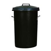 HEAVY DUTY COLOURED DUSTBIN 85 LITRE BLACK (2 HANDLES ON BASE AND 1 ON LID FOR EASY HANDLING) 311961 image