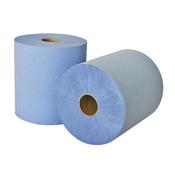 LEONARDO 2-PLY LAMINATED HAND TOWEL ROLL BLUE (PACK OF 6) RTB175DS image