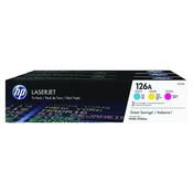 HP 126A CYAN/MAGENTA/YELLOW LASERJET TONER CARTRIDGE (PACK OF 3) CF341A image