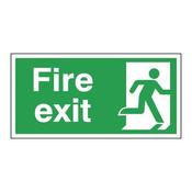 SAFETY SIGN FIRE EXIT RUNNING MAN RIGHT 150X300MM SELF-ADHESIVE E98A/S  (PACK OF 1) image