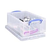 REALLY USEFUL 12L PLASTIC STORAGE BOX WITH LID 465X270X150MM C4 CLEAR 12C image