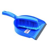 DUSTPAN AND BRUSH SET BLUE (RUBBER LIPPED EDGE AND SOFT BRISTLED HANDLE) 102940BU image