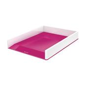 LEITZ WOW LETTER TRAY DUAL COLOUR WHITE/PINK 53611023  (PACK OF 1) image