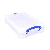 REALLY USEFUL 4 LITRE PLASTIC STORAGE BOX WITH LID 395X255X80MM CLEAR KING4C image