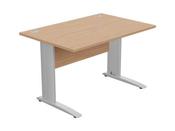 KOMO STRAIGHT DESK 1200MM X 800MM - SILVER LEG / BEECH TOP image