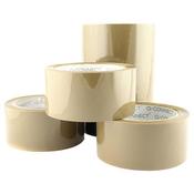 Q-CONNECT LOW NOISE POLYPROPYLENE PACKAGING TAPE 50MMX66M BROWN (PACK OF 6) KF04381 image