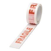 POLYPROPYLENE TAPE PRINTED FRAGILE 50MMX66M WHITE RED (PACK OF 6) PPP-C image
