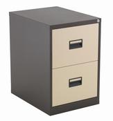 TC STEEL 2 DRAWER FILING CABINET COFFEE CREAM image