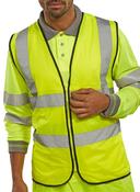 BEESWIFT HI VIZ WAISTCOAT ZIP FASTENED SATURN YELLOW L (PACK OF 1) image
