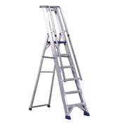 ALUMINIUM STEP LADDER WITH PLATFORM 7 STEPS 377857 image