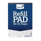 SILVINE 5MM SQUARE HEADBOUND REFILL PAD A4 160 PAGES (PACK OF 6) A4RPX