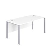 1200X800 GOAL POST RECTANGULAR DESK WHITE-SILVER image