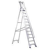 ALUMINIUM STEP LADDER WITH PLATFORM 10 STEPS 377860 image