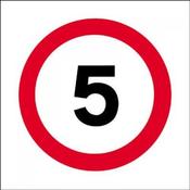 SAFETY SIGN 5MPH WORKS TRAFFIC 450X450MM PVC R11/T (PACK OF 1) image