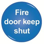 DOMED SIGN FIRE DOOR KEEP SHUT SYMBOL 60MM RDS9  (PACK OF 1) image