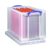 REALLY USEFUL 24L PLASTIC STORAGE BOX WITH LID W465XD270XH290MM CLEAR RUP80256 image