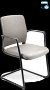 MAT MEETING CHAIR WITH BLACK CANTILEVER FRAME - GREY BONDAI FABRIC image