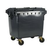 WHEELIE BIN WITH FLAT LID 1100 LITRE GREY (DIMENSIONS: H1450 X W1400 X D1200MM) 377396 image