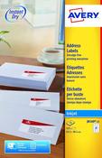 AVERY INKJET ADDRESS LABELS 21 PER SHEET WHITE (PACK OF 525) J8160-25 (PACK OF 25 SHEETS) image