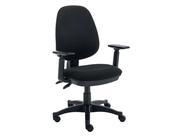 VERSI 2 LEVER HIGH BACK OPERATOR CHAIR, WITH HEIGHT ADJUSTABLE ARMS – BLACK image