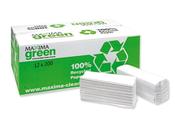 MAXIMA GREEN Z-FOLD HAND TOWEL 2-PLY WHITE (PACK OF 12)X250 SHEETS KMAX5052 image