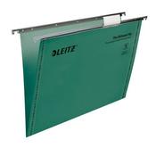 LEITZ ULTIMATE SUSPENSION FILE RECYCLED MANILLA 15MM V-BASE 215GSM FOOLSCAP GREEN REF 17440055 [PACK OF 50 FILES]