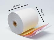 WHITE, PINK AND YELLOW 3-PLY TILL PAPER ROLL 76X76MM (PACK OF 20) AD3767612 image