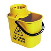 2WORK PLASTIC MOP BUCKET WITH WRINGER 15 LITRE YELLOW 102946YL (PACK OF 1) image